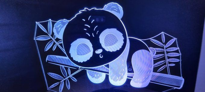 Lampe led 3D Bébé Panda, idée cadeau, veilleuse, déco, enfant, chambre, illusion