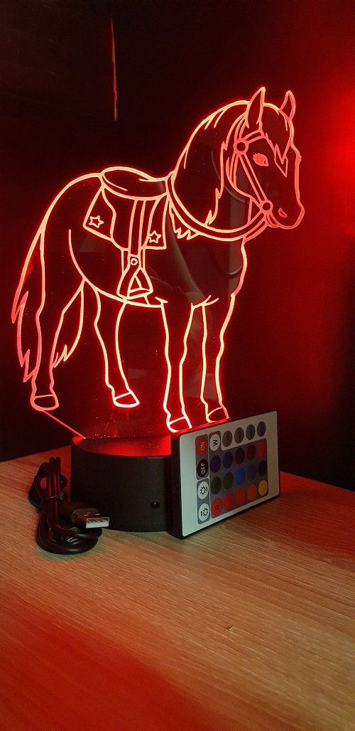 Veilleuse cheval 3D pour fille, lampe de table USB proxy 7, veilleuse LED,  cadeau d'anniversaire, décoration de chambre de bébé et d'enfant, cadeaux