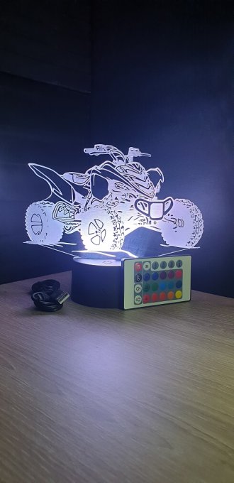 Lampe led 3D Quad, cross, Moto, veilleuse, déco, illusion, bureau