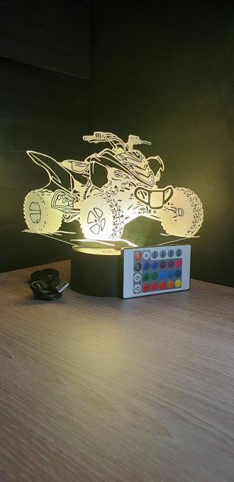 Lampe led 3D Quad, cross, Moto, veilleuse, déco, illusion, bureau