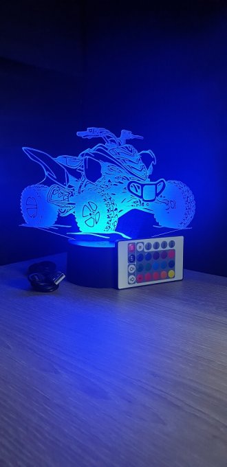 Lampe led 3D Quad, cross, Moto, veilleuse, déco, illusion, bureau