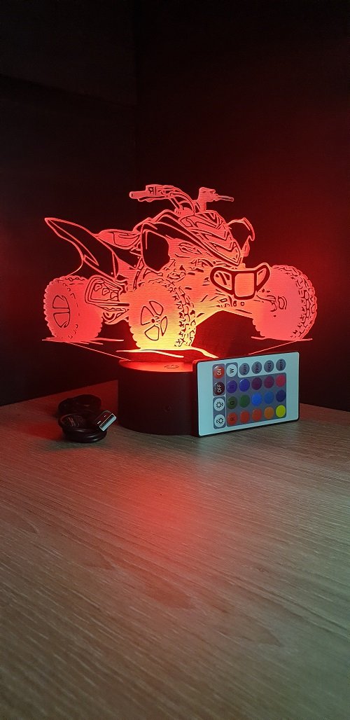 Grav'stylé: Lampe led 3D Quad, cross, veilleuse, illusion, bureau