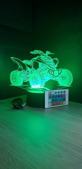 Lampe led 3D Quad, cross, Moto, veilleuse, déco, illusion, bureau