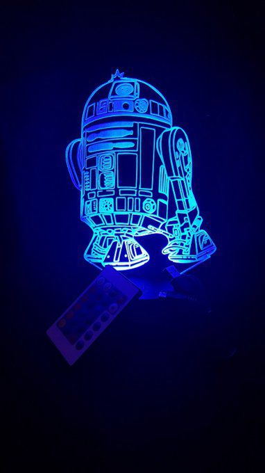 Grav'stylé: Lampe led 3d Yoda, Star Wars, film, veilleuse, illusion