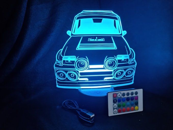 Grav'stylé: Lampe led 3D Renault 5 GT TURBO, voiture, veilleuse