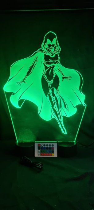 Lampe led 3D Raven, DC Comics, veilleuse, dessin animé , déco, chevet