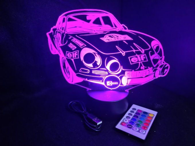 Lampe led 3D Renault Alpine ELF, voiture, veilleuse, chevet, cadeau