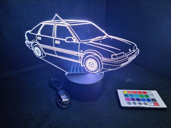 Lampe led 3D Rover 216 GSI, retro, voiture, veilleuse, chevet, cadeau, déco, illusion