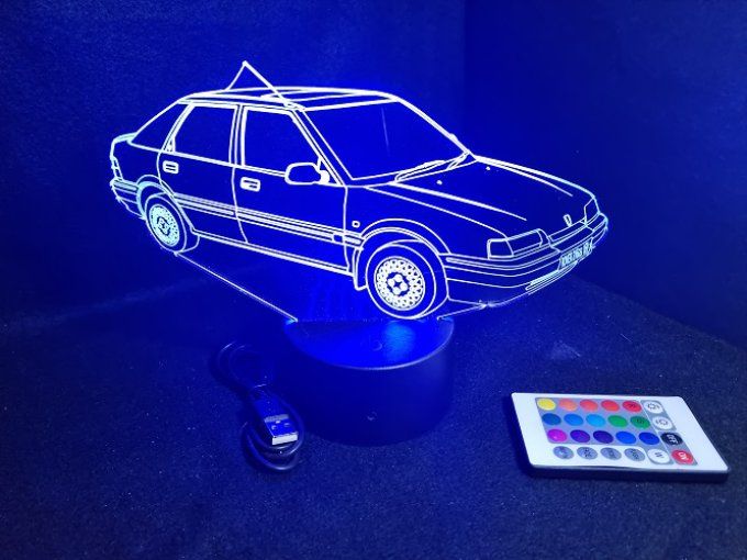 Lampe led 3D Rover 216 GSI, retro, voiture, veilleuse, chevet, cadeau, déco, illusion