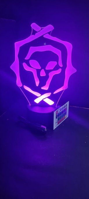 Lampe led 3D Sea of Thieves, jeux vidéo, veilleuse, idée cadeau, geek, déco, illusion, chevet