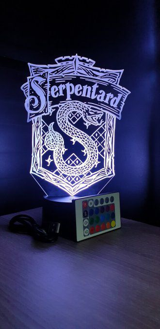 Lampe led 3D Serpentard, Harry potter, film, chevet, veilleuse, idée cadeau, déco, illusion