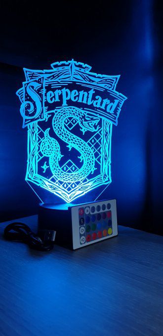 Lampe led 3D Serpentard, Harry potter, film, chevet, veilleuse, idée cadeau, déco, illusion
