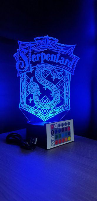 Lampe led 3D Serpentard, Harry potter, film, veilleuse, chevet