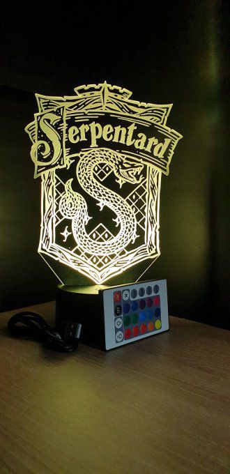Lampe led 3D Serpentard, Harry potter, film, chevet, veilleuse, idée cadeau, déco, illusion