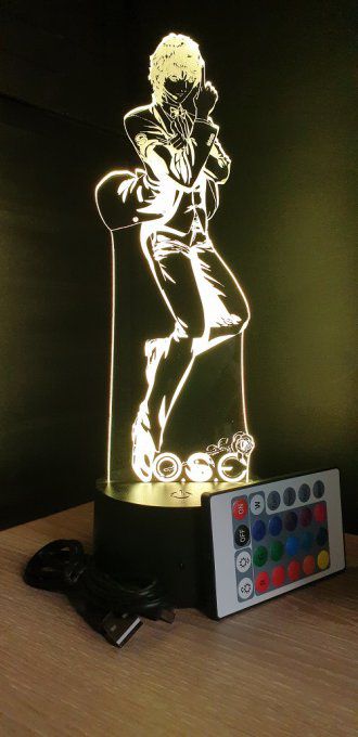 Lampe led 3D , Shinji, O.S.E, français, manga ,veilleuse, lampe de chevet, déco, illusion, lumière