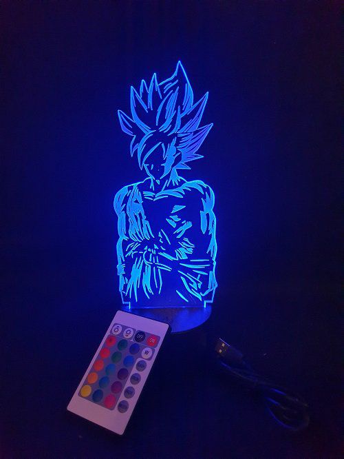 Lampe led 3d Goku Super Saiyan, Dragon Ball, manga, dessin animé