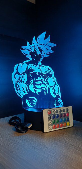 Lampe led 3d goku Super Saiyan, Dragon Ball, manga, veilleuse, dessin animé, déco, illusion