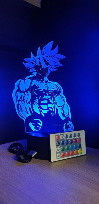 Lampe led 3d goku Super Saiyan, Dragon Ball, manga, veilleuse, dessin animé, déco, illusion
