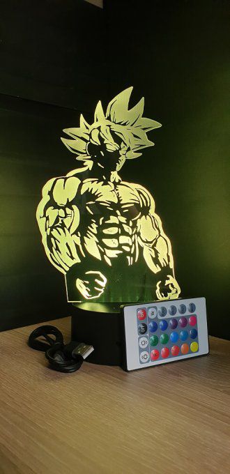 Lampe led 3d Goku Super Saiyan, Dragon Ball, manga, veilleuse, dessin animé, déco, illusion