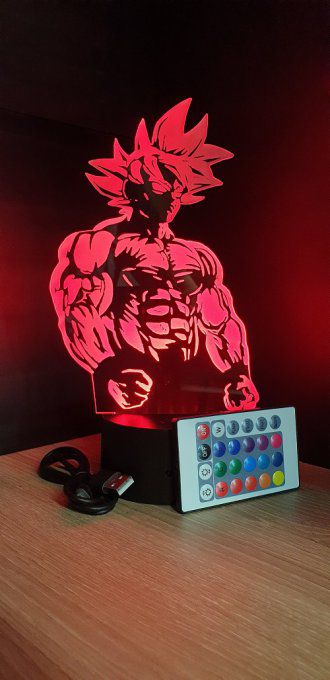 Lampe led 3d goku Super Saiyan, Dragon Ball, manga, veilleuse, dessin animé, déco, illusion