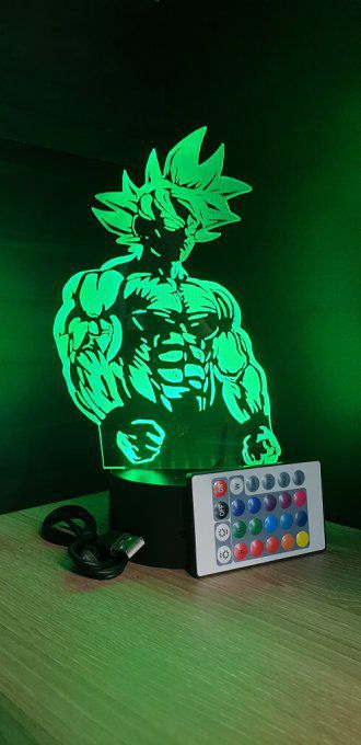 Lampe led 3d goku Super Saiyan, Dragon Ball, manga, veilleuse, dessin animé, déco, illusion