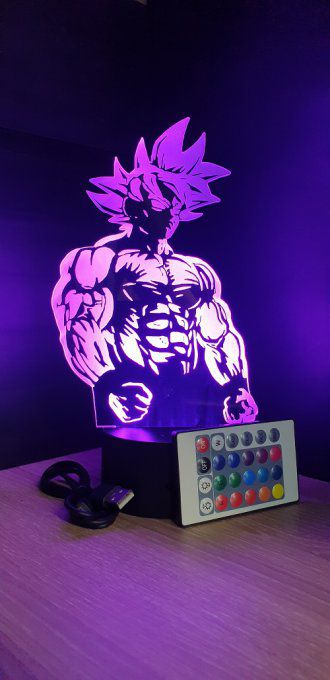 Lampe led 3d goku Super Saiyan, Dragon Ball, manga, veilleuse, dessin animé, déco, illusion