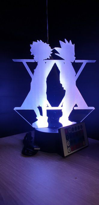 Lampe led 3D silhouette gon et kirua XX, manga ,veilleuse, lampe de chevet, déco, illusion, chevet