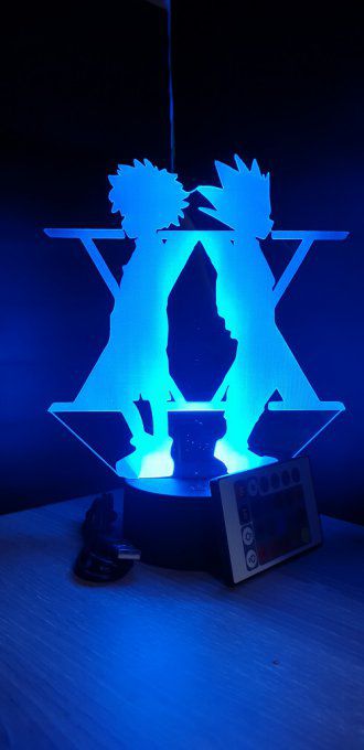 Lampe led 3D silhouette gon et kirua XX, manga ,veilleuse, lampe de chevet, déco, illusion, chevet