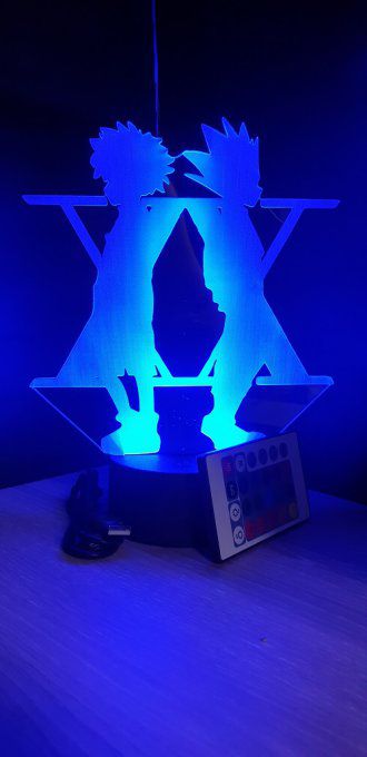 Lampe led 3D silhouette gon et kirua XX, manga ,veilleuse, lampe de chevet, déco, illusion, chevet