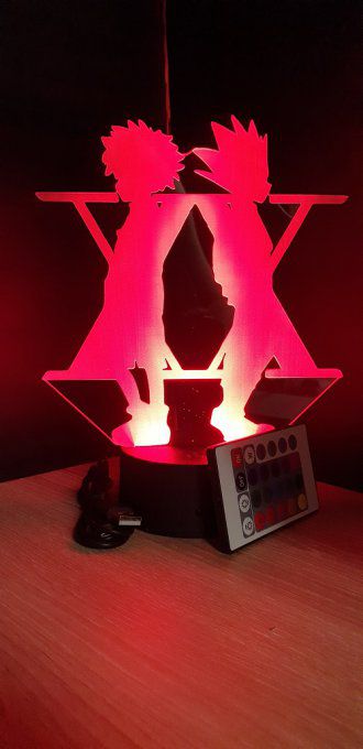 Lampe led 3D silhouette gon et kirua XX, manga ,veilleuse, lampe de chevet, déco, illusion, chevet