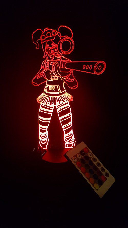 Lampe led 3D Zoey Sniper, Fortnite, cadeau, jeux vidéo, geek, chevet