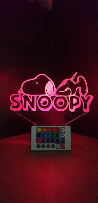 lampe-led-3D-snoopy-couché-logo