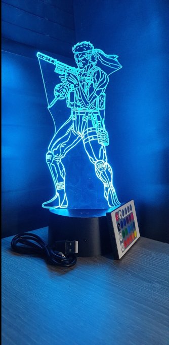 Lampe led 3D Solid Snake, Metal Gear Solid, jeux vidéo, veilleuse