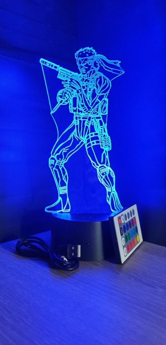 Lampe led 3D Solid Snake, Metal Gear Solid, jeux vidéo, veilleuse, personnalisable, illusion 
