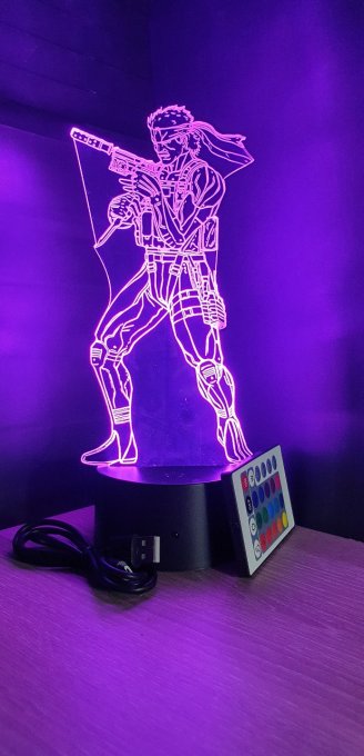 Lampe led 3D Solid Snake, Metal Gear Solid, jeux vidéo, veilleuse, personnalisable, illusion 