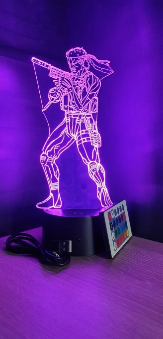 Lampe led 3D Solid Snake, Metal Gear Solid, jeux vidéo, veilleuse