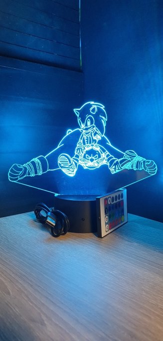 Lampe led 3D Sonic, Dr Eggman, console, jeux vidéo, veilleuse, geek