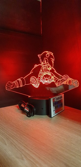 Lampe led 3D Sonic, Dr Eggman, console, jeux vidéo, veilleuse, geek