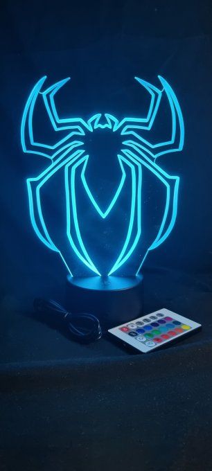 Lampe led 3D Logo Spiderman, Marvel, veilleuse, luminaire, neon