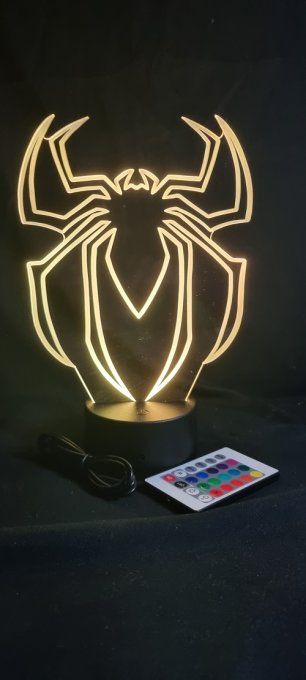 Lampe led 3D Logo Spiderman, Marvel, veilleuse, luminaire, neon