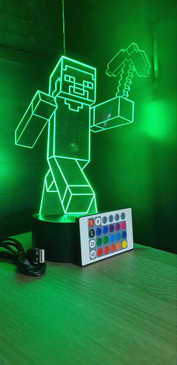 Grav'stylé: Lampe led 3D Endermann, Minecraft, veilleuse, geek, cadeau