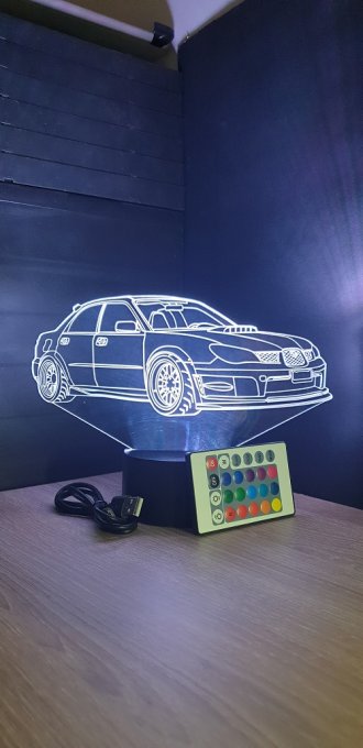 Lampe led 3D Subaru Impreza, voiture ,veilleuse, chevet, néon