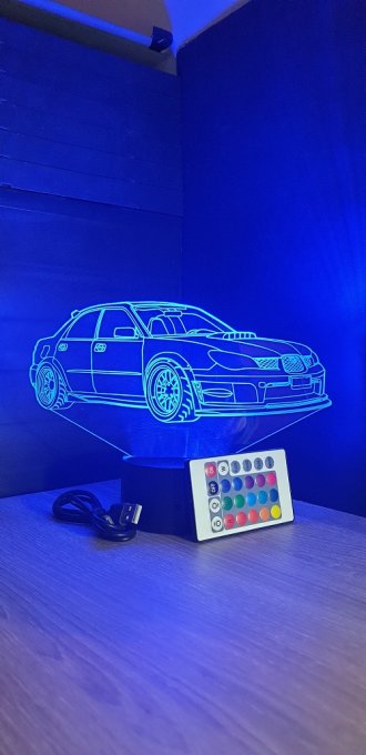 Lampe led 3D Subaru Impreza, voiture ,veilleuse, chevet, néon