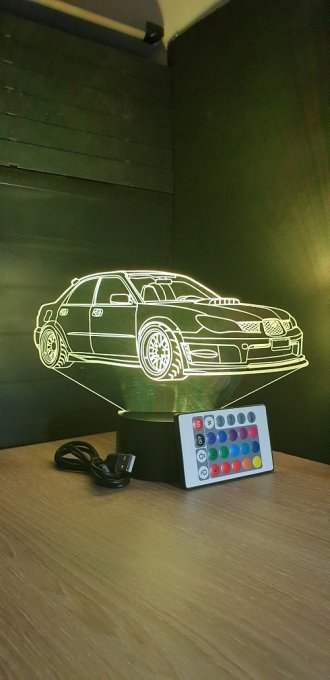 Lampe led 3D Subaru Impreza, voiture ,veilleuse, chevet, néon