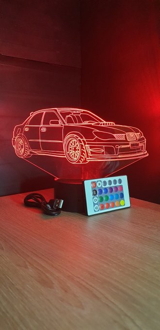 Lampe led 3D Subaru Impreza, voiture ,veilleuse, chevet, néon