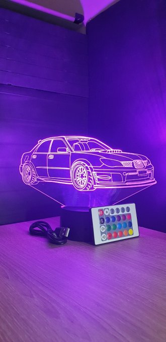 Lampe led 3D Subaru Impreza, voiture ,veilleuse, chevet, néon