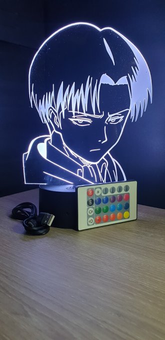 Lampe led 3D Livai, Attaque des Titans, manga, veilleuse, animé, SNK