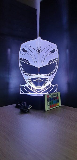 Lampe led 3D Buste Power Ranger, série, héros, veilleuse, déco, chambre, illusion, éclairage, chevet