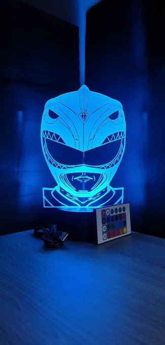 Lampe led 3D Buste Power Ranger, série, héros, veilleuse, déco, chambre, illusion, éclairage, chevet