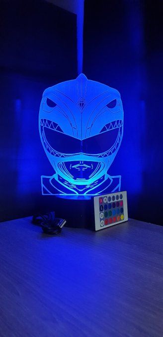 Lampe led 3D Buste Power Ranger, série, héros, veilleuse, déco, chambre, illusion, éclairage, chevet